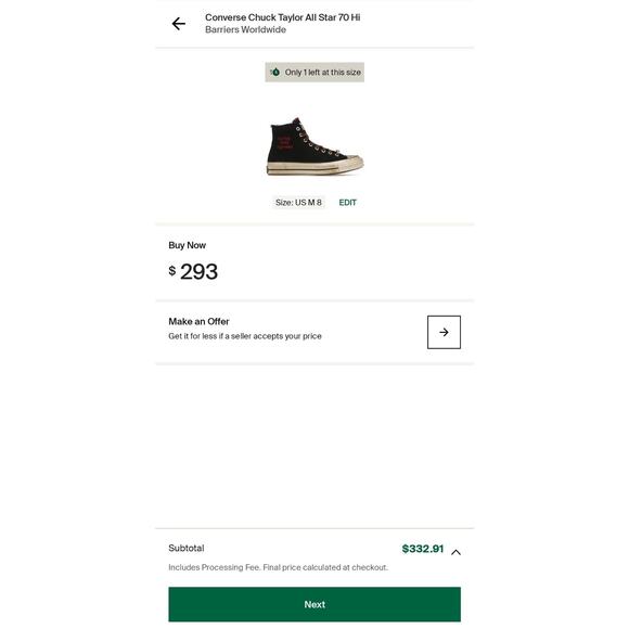 Size 8M - Converse Chuck Taylor All Star 70 Hi Barriers Worldwide - A01786C - Picture 10 of 10